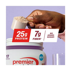 Premier Protein Plus Fiber Powder - Chocolate - Whey Protein - 26.4oz/17 Servings