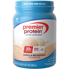Premier Protein 100% Whey Protein Powder - Vanilla Milkshake - 17 Serve